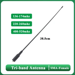 Tri-Band Antenna 220-260mhz 136-174mhz 400-520mhz SMA-Female for Baofeng UV-18 Pro Max UV-21 UV-20 UV-17 UV-5RH Pro Rt-490 Radio