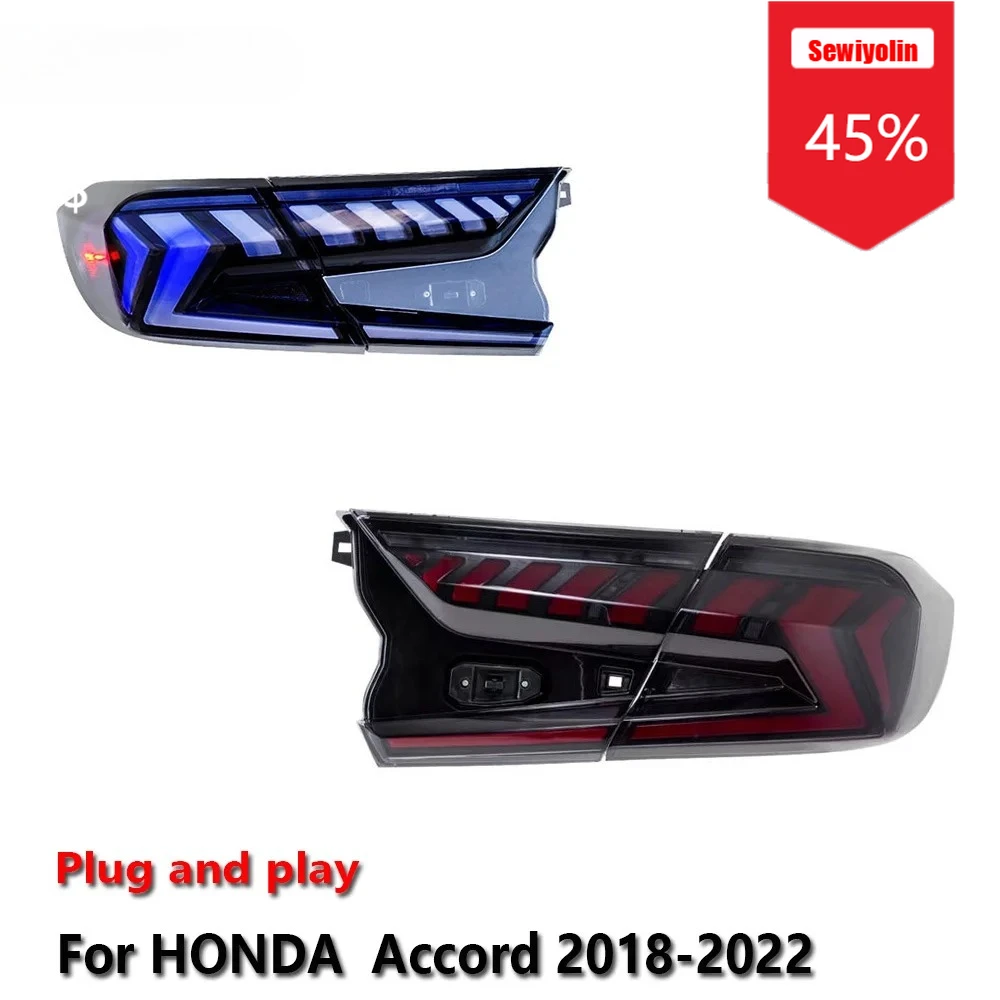 

Sewiyolin Car LED Tail Light Assemblies For HONDA Accord 2018-2022 Auto Fog DRL Brake Turn Signal Lamp Plug and Play