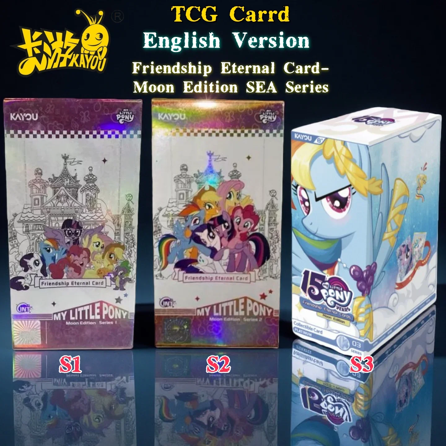 New Arrival English Version Kayou My Little Pony Blind Box Tcg Card Friendship Eternal Card-Moon Edition Series Collectible Card