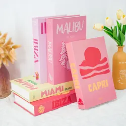 Travel Series Fake Book Box for Coffee Table Decoration Living Room Fashion Prop Books Decorations for Home Room Ornaments MIAMI