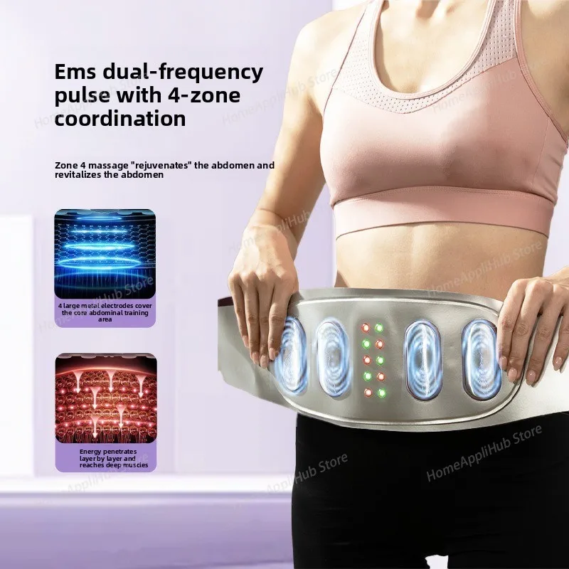 EMS Red - Light Massage Waist Belt, Abdominal Hot - Compress Physiotherapy Fitness Device for Home - use Weight Loss massage gun