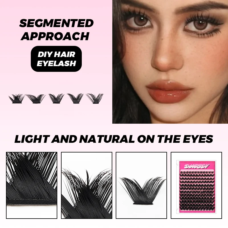 DINGSEN Wimpernverlängerungsset, DIY Make-up, Wimpern, individuelles Wimpern-Set, Bindung und Dichtungsset, Cluster-Wimpernverlängerung, Schönheitswerkzeuge – Detail 8