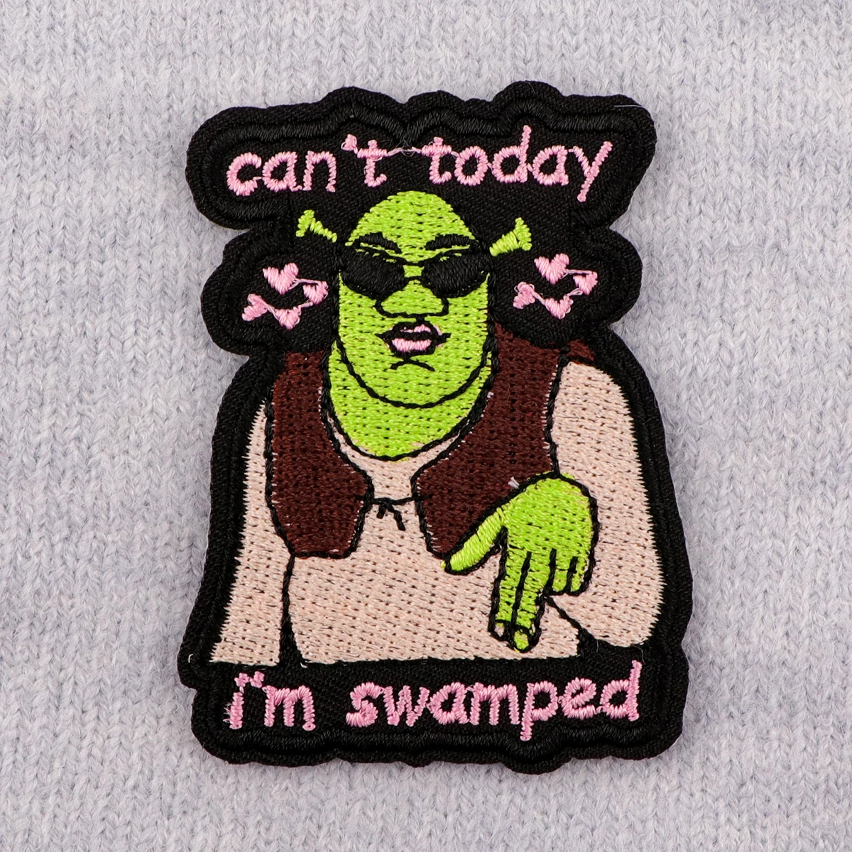 

Green Monster Embroidered Patch Iron On Patches For Clothing Thermoadhesive Patches On Clothes DIY Sew Stickers Appliques