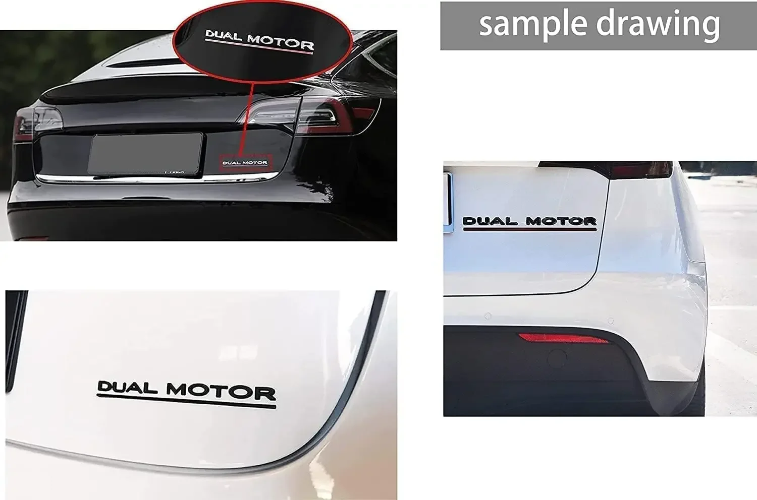 Dual Motor Performance Badge 3D Car Rear Trunk Emblem Sticker Badge Decals For Tesla y Molde 3 Y X S Cybertruck