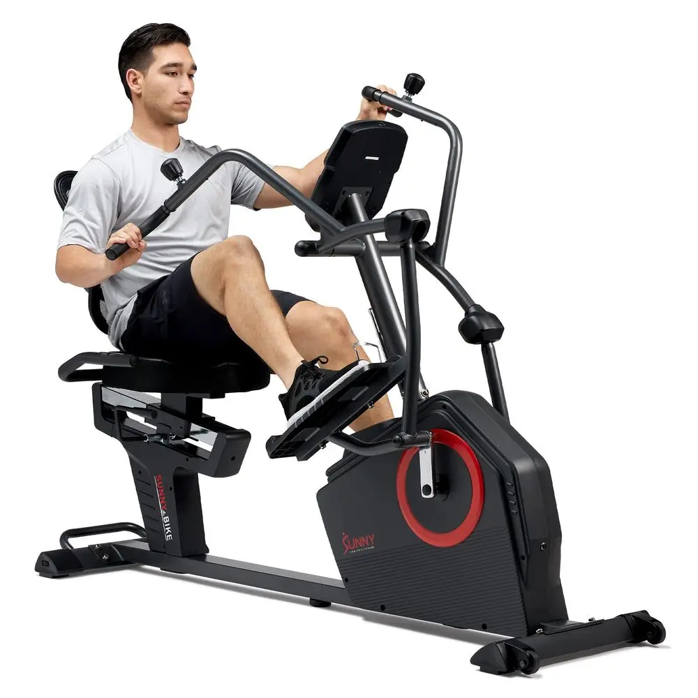

Elite Recumbent Cross Trainer amp Elliptical Machine with Arm Exercisers for Home Arm Leg Training, Easy Adjust Seat amp Mesh B