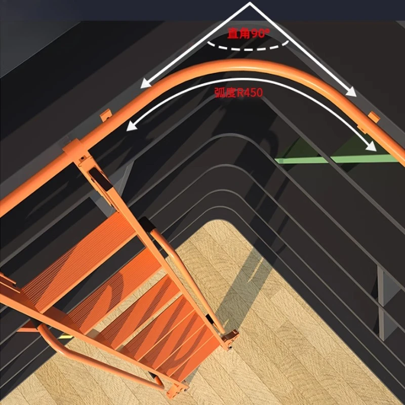 ركن متحرك سلم خزانة خزانة الكتب خزانة قوس سلم مخصص رف الكتب المنزلية سبائك الألومنيوم سلم المسار الدوار