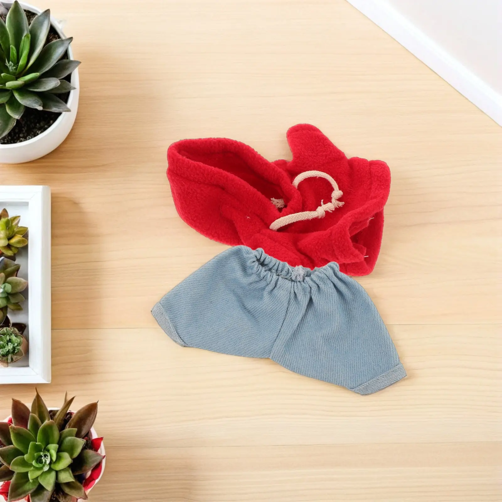 

1Set Small Animal Outfit Set Adorable Hoodie Jeans Combo Stylish Comfortable Easy to for Daily Play Festive Displays