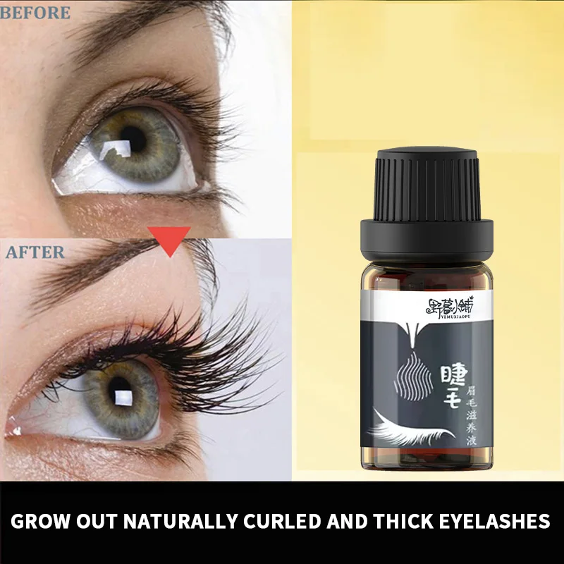 Rapid Eyelash Growth Essence, 7 Days for Natural Eyelash Growth, Makes Eyelashes Longer, Thicker, and More Curl, Suitable for Ey