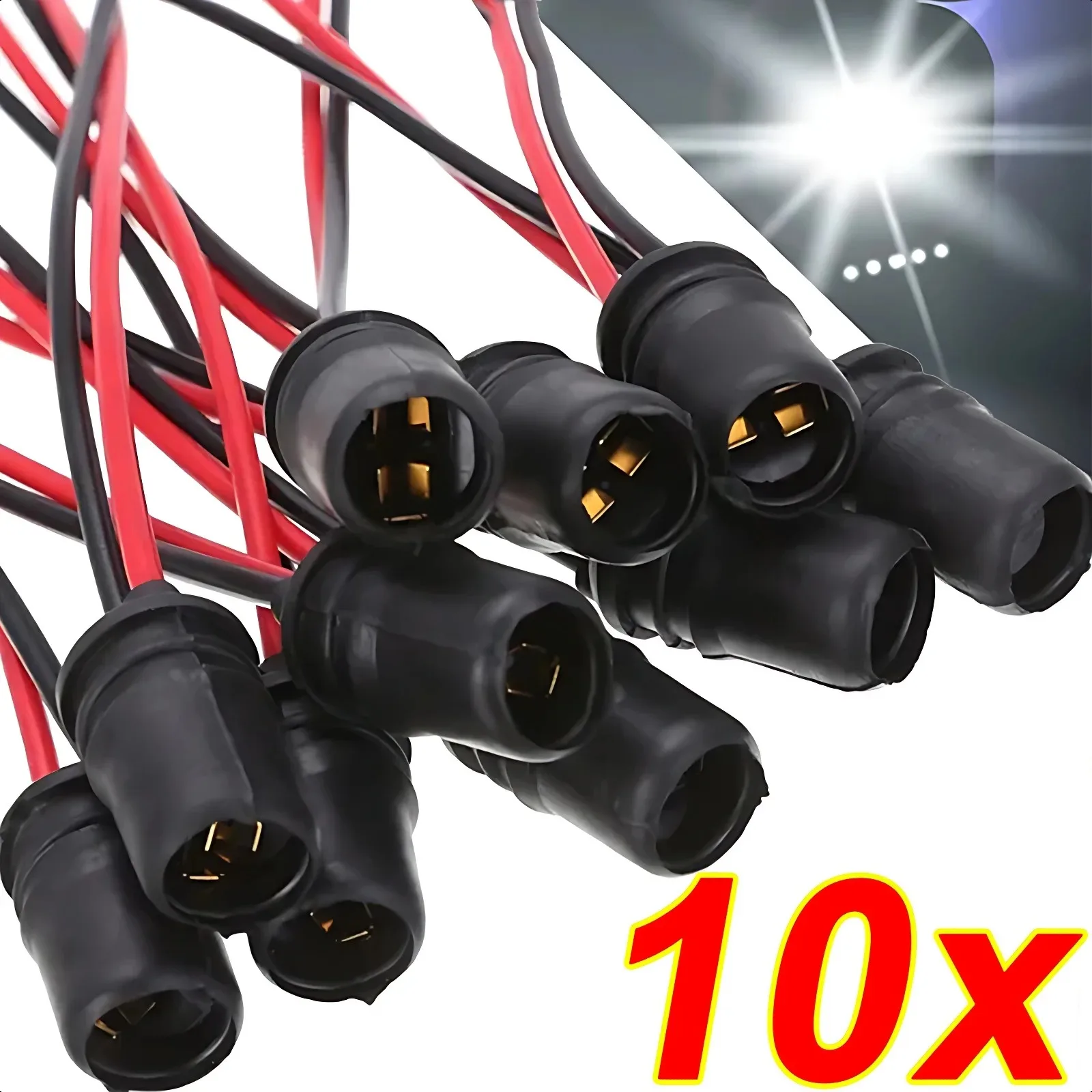 10 Uds T10 W5W bombilla de cuña para coche soporte de conector extensión lámpara LED soporte de Base de bombilla enchufe Base de cuña enchufe de bombilla