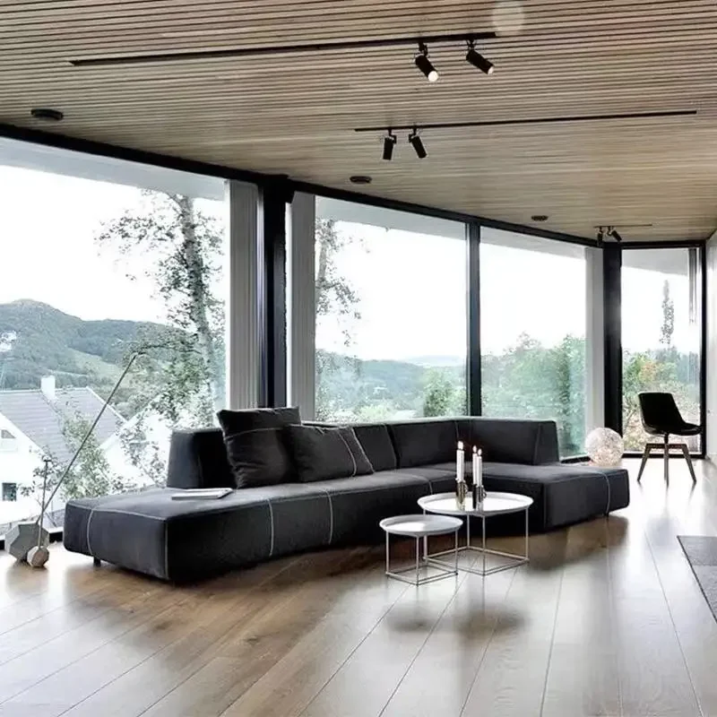 Hot sales New Modern Italian Fabric  L shape sofa living room Modular Corner Sofa Set