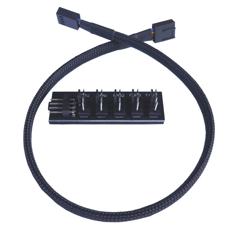 電源延長ケーブル付きpwm pcファンハブ、4ピン、5ウェイスプリッター、1〜5スプリッター、5ウェイpcケース、内部マザーボード、4ピン、3ピン