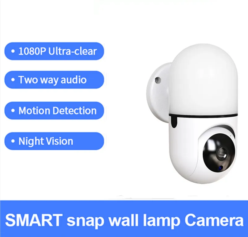 2MP 1080P Yoosee/Icam365  Wall Lamp Street IP Camera Wireless PTZ Intercom Home Security CCTV Baby Monitor