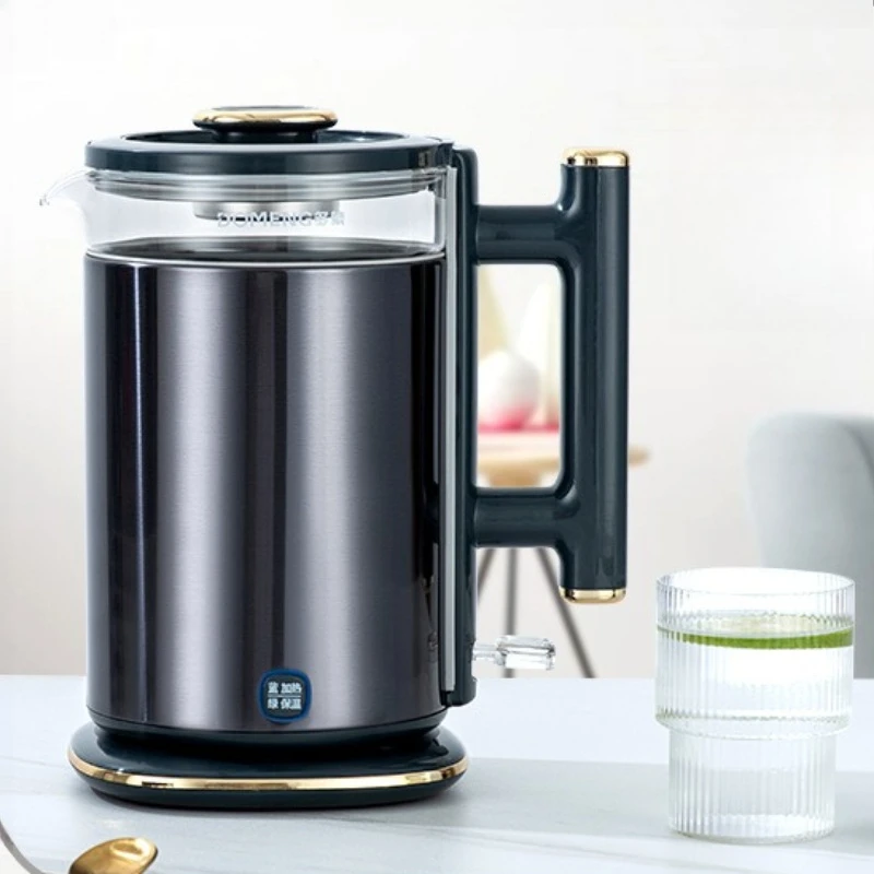1.7L Electric Glass Kettle Precise Temperature Control Keep Warm Double Wall Anti Scald for Home Hotel Office Daily 전기포트