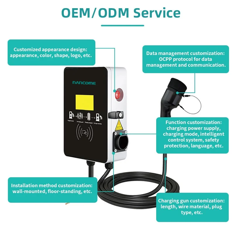 Wall-mounted Fast AC Ev Cars Charging Stations 11kw 16a Wifi Type 2 Wallbox For Electric Vehicle Ev Charger