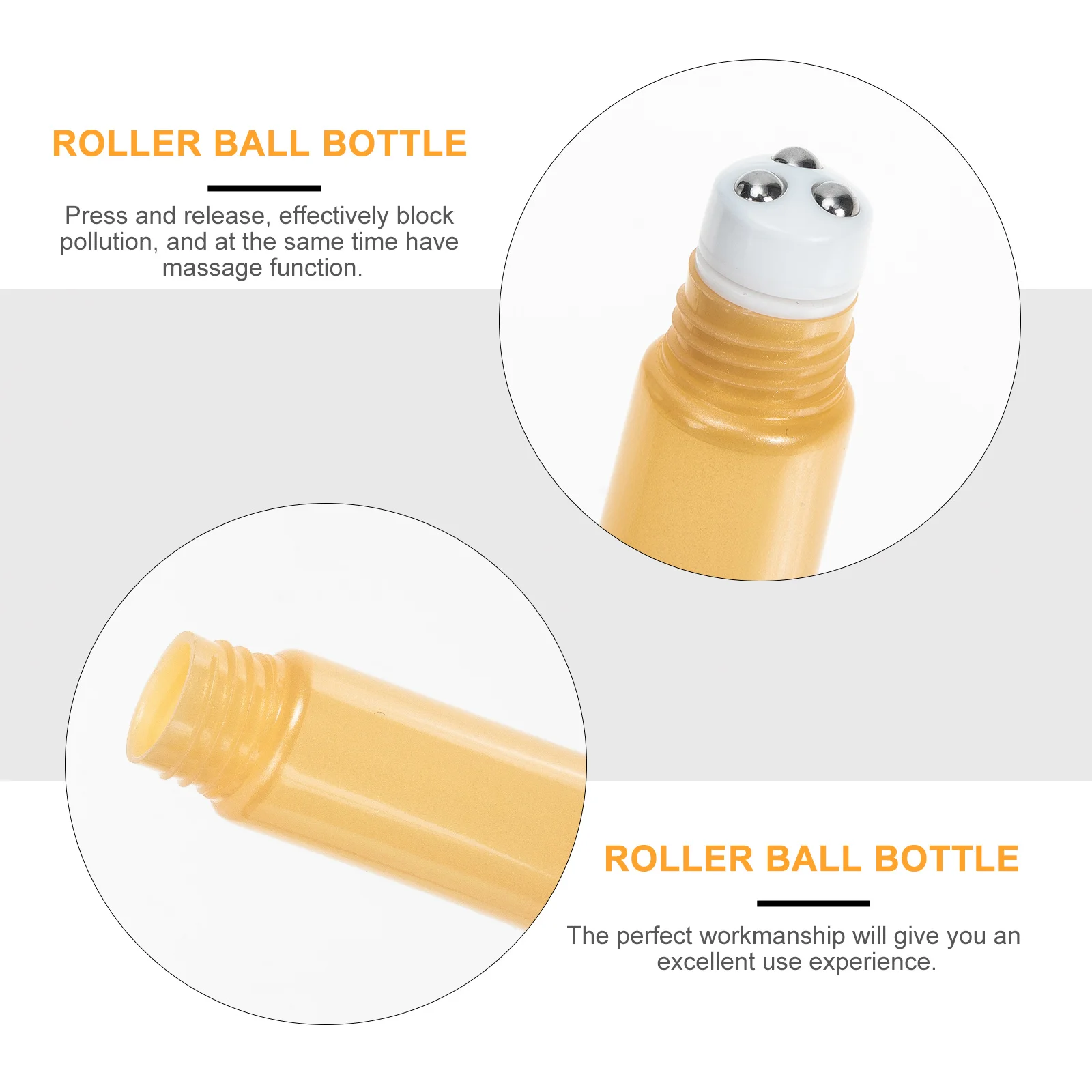 

2Pcs Essential Oil Roller Bottles Cosmetics Dispenser Container Portable Leakproof Perfume Cream Storage for Travel
