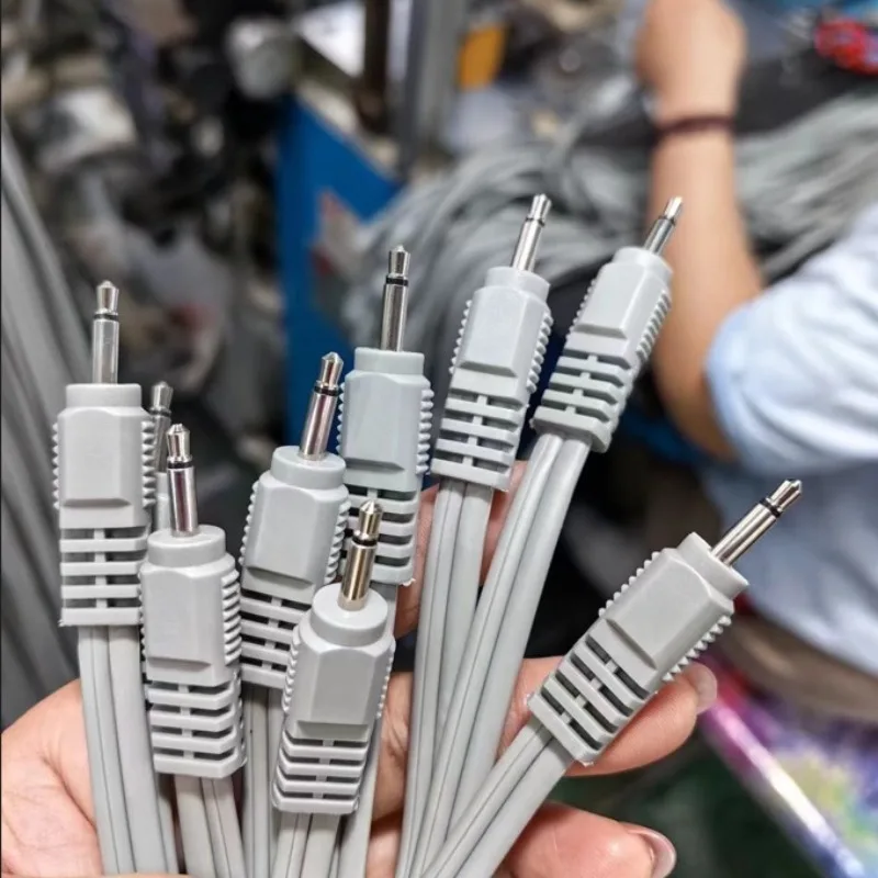 Gray 3.5 Straight Head 1.8m Red Blue Pin Potable Electrode Lead Wires Thread Massager Machine Therapy Device Electrode Wire