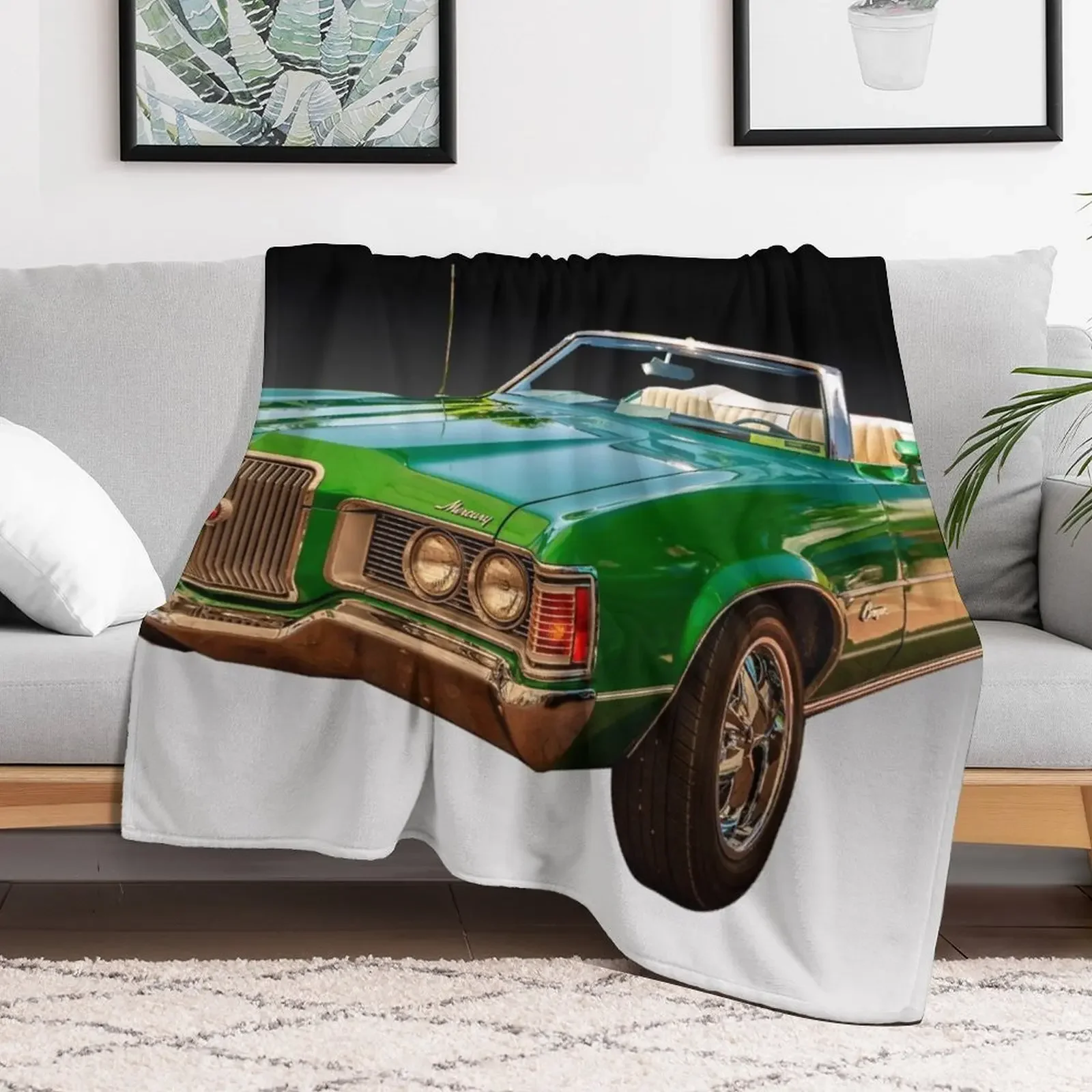 1971 Mercury Cougar Convertible Throw Blanket Hairys Fashion Sofas Personalized Gift Blankets