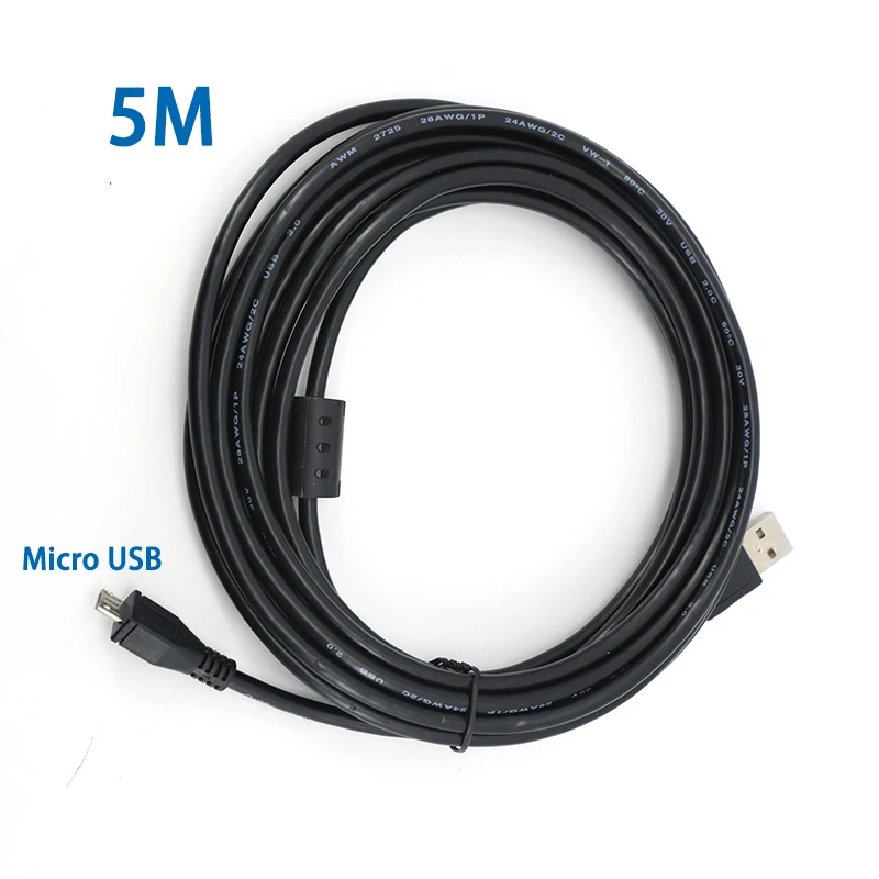 5m Micro USB 2.0 Cable USB 2.0 Type A Male to Micro B Male Foil+Braided Shielded e1