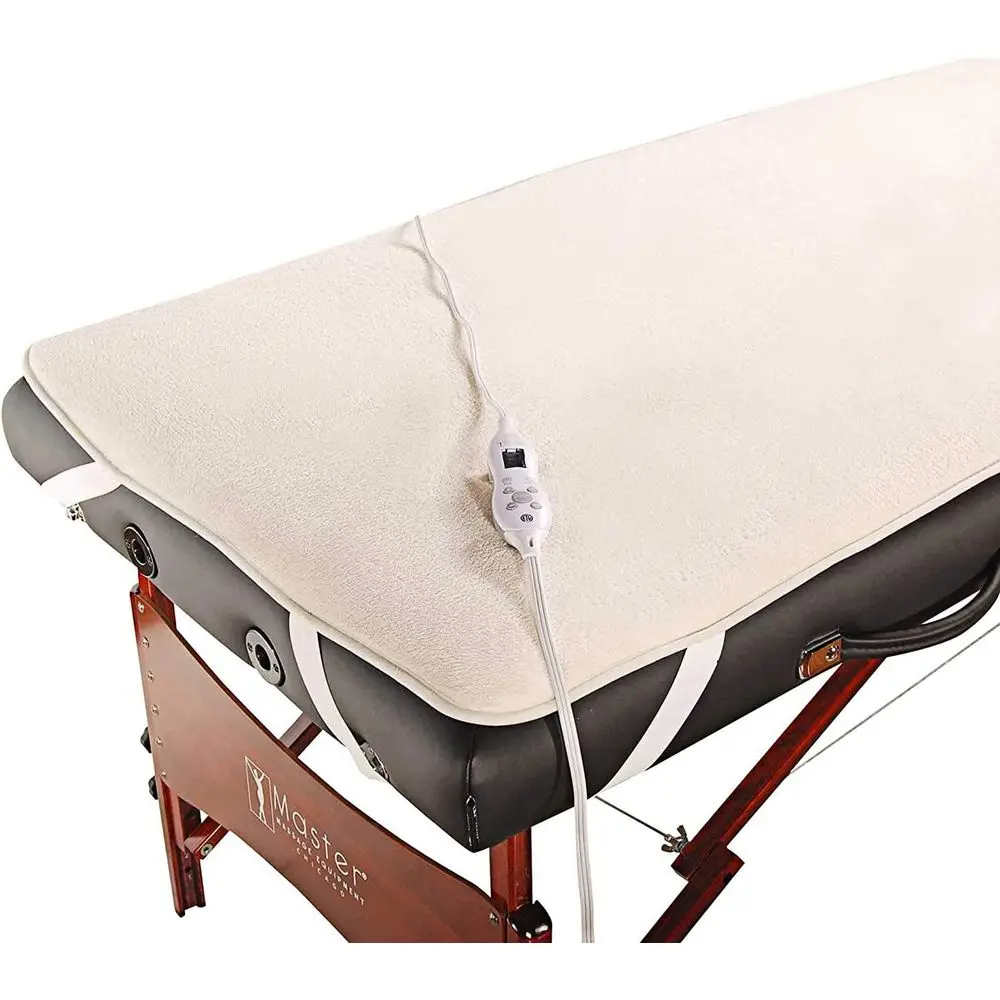 ETL Certiied Deluxe leece Massage Table Warmer Heater Pad Warming Therma Pad, Cream