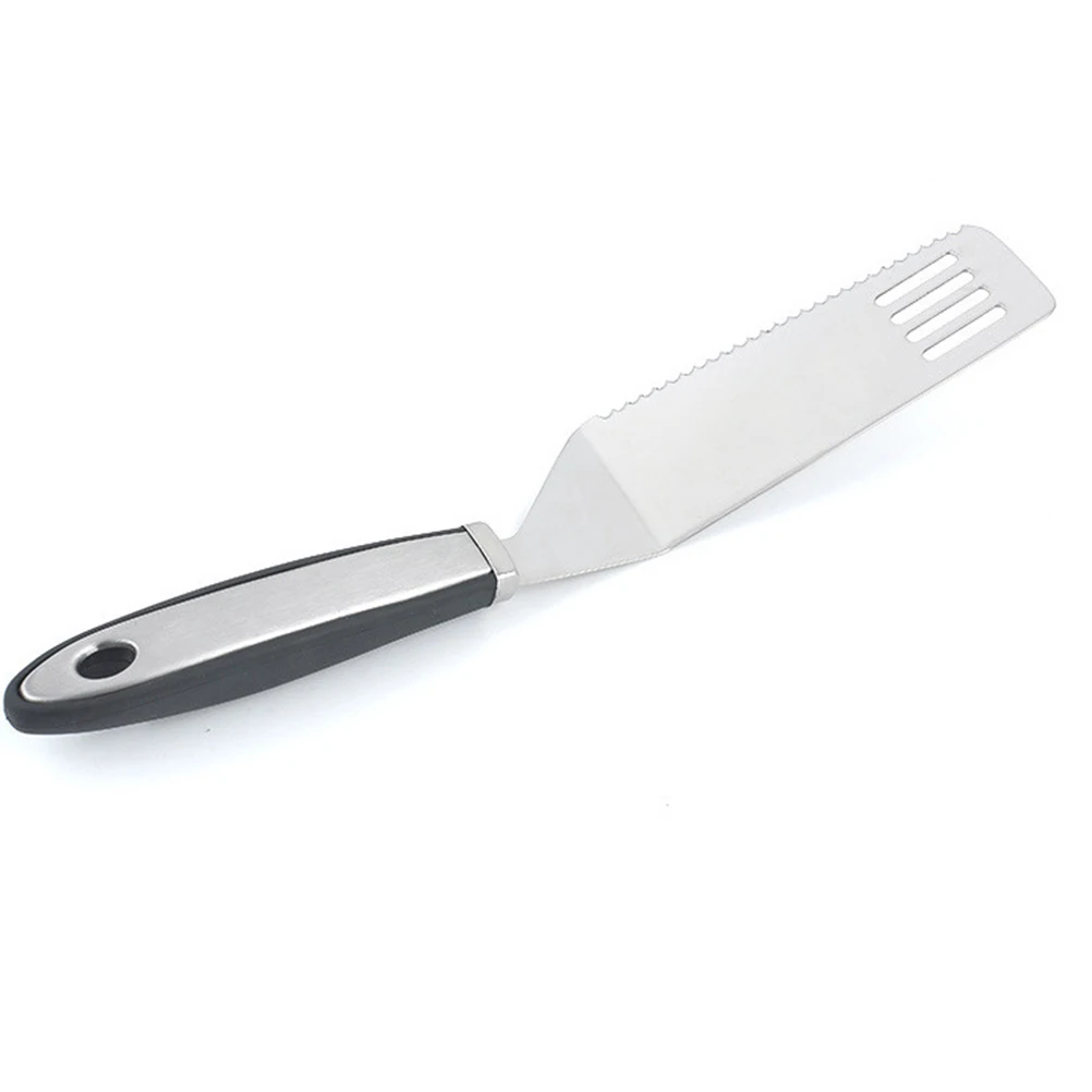 

Pizza Shovel Stainless Steel Serrated Blade Cutting Tool for Cake Pies Quiches Pastries Easy Clean Kitchen Baking Utensil