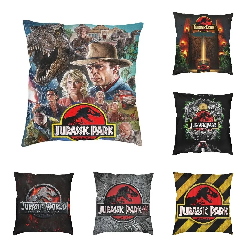 

Cool Classic Movie Poster Jurassic Park Throw Pillow Case Decoration 3D Two Side Print Dinosaur World Cushion Cover for Sofa