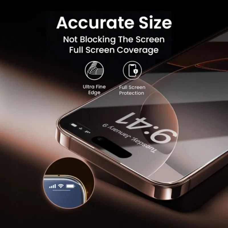 3-5 قطعة نظارات مقسى آيفون 17 برو ماكس الهواء غطاء كامل واقيات الشاشة آيفون 11 12 13 14 15 16 برو ماكس زائد 16e