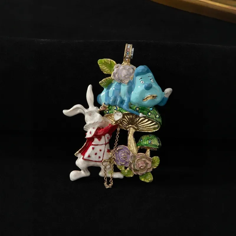 Medieval Vintage Pendant Simple Fashion Commuter Necklace Little White Rabbit Mushroom Medieval Pendant Female