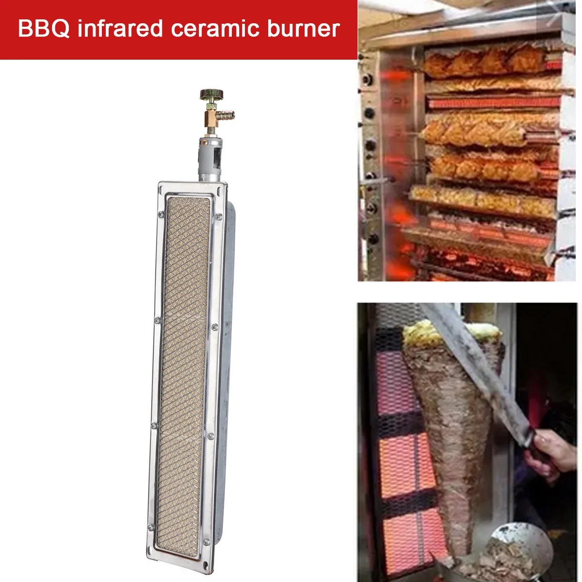 Hochwertiger Gasbrenner für BBQ-Grills, Lebensmittelverarbeitung & landwirtschaftliche Trocknung, gleichmäßige Wärmeverteilung, rauchfrei, schadstofffrei für Restaurants, Bauernhöfe & Lebensmittelindustrie, 44 x 9,5 cm Gas-Infrarot-Keramikbrenner, Metall- & Keramikkonstruktion, Grillbrenner. – Detail 5