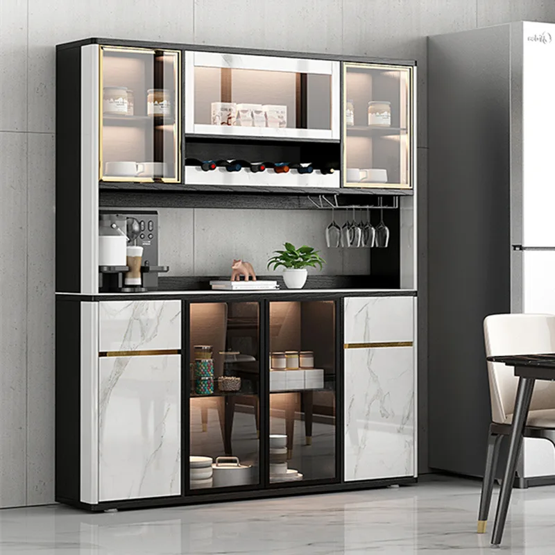 

Italian light luxury dining side cabinet wine cabinet integrated against the wall household tea cabinet modern simple living
