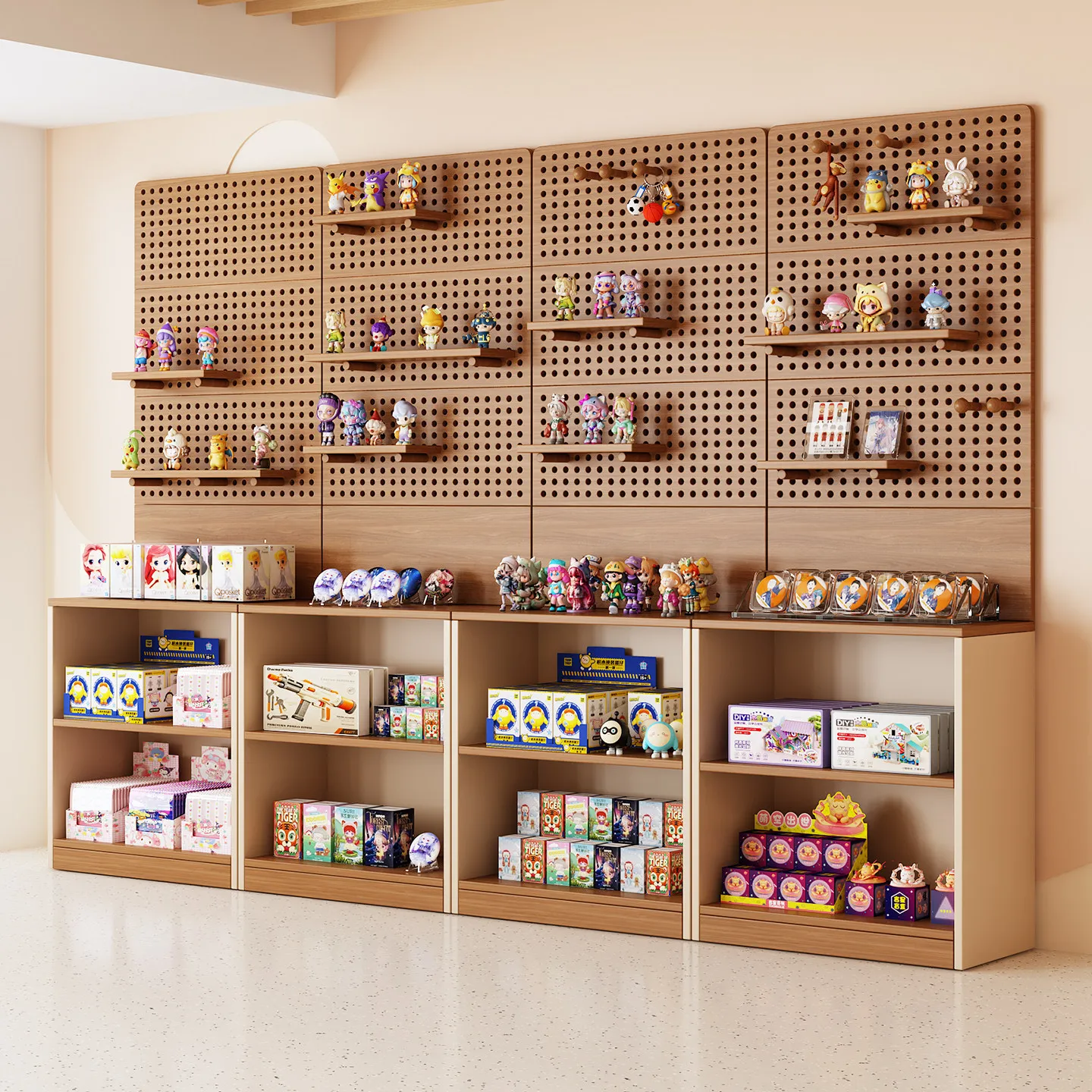 Merchandise Store Hole Board Display Product Cabinet Multi-layer Accessories Pet Samples Stationery Wall Storage Container