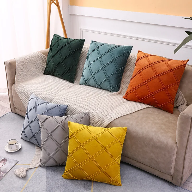 1/2 Stück handgefertigter Taillenkissenbezug aus holländischem Samt, ultraweicher, rosafarbener Plüsch-Kissenbezug, dekorativer Kissenbezug für Sofa, Schlafzimmer – Detail 7
