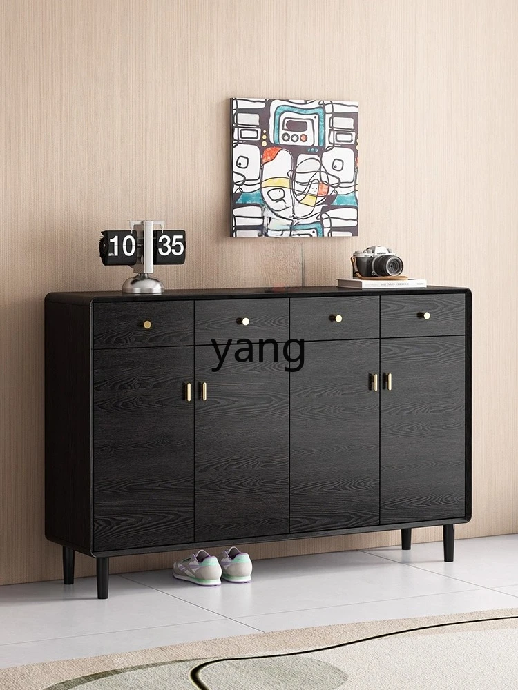 LTT solid wood shoe cabinet household door advanced sense door storage cabinet