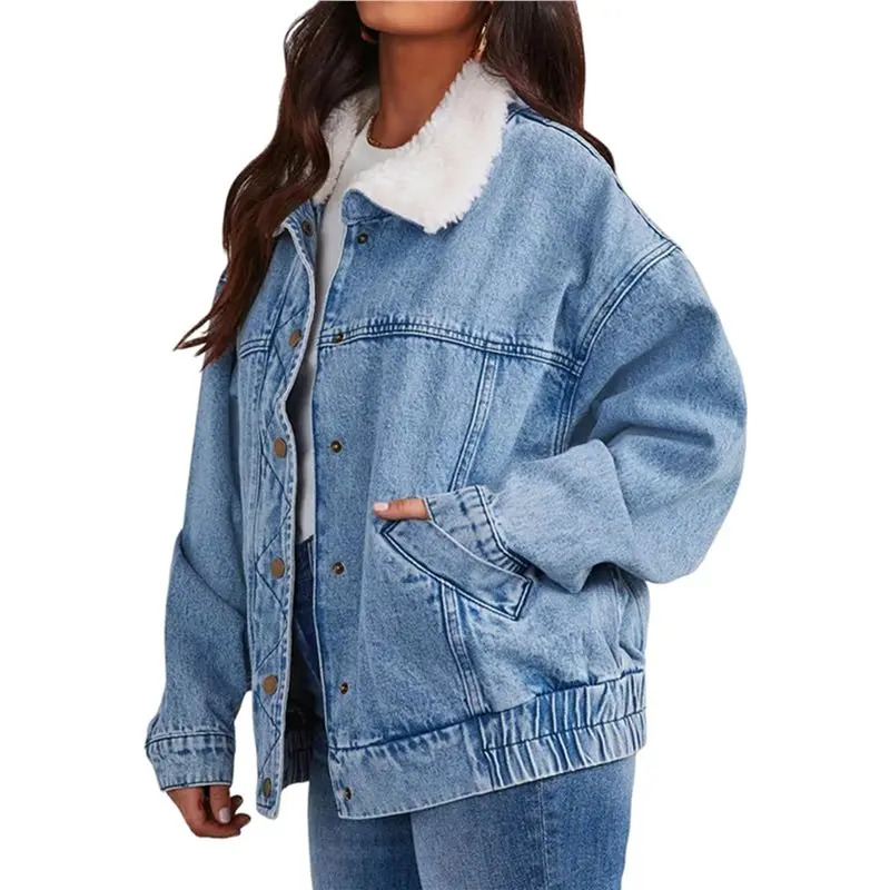 سترة ABJO-Women الدافئة من قماش الدنيم معطف جينز للأصدقاء سترة سائق الشاحنة #1