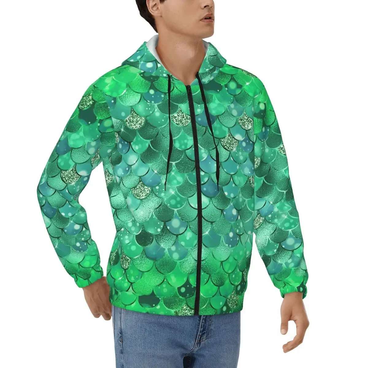 

Ombre Русалка Чешуя и искусственный блеск Гламурные толстовки на молнии Пуловер в стиле хип-хоп Осень Зима Мужчины Женщины Топы с длинными рукавами
