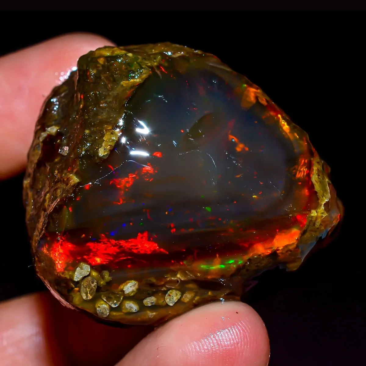 Natural Ethiopian Welo Opal Rough 25-80CT Uncut Fire Opal Loose Gemstone Collector Mineral Randomly Selected One view 3