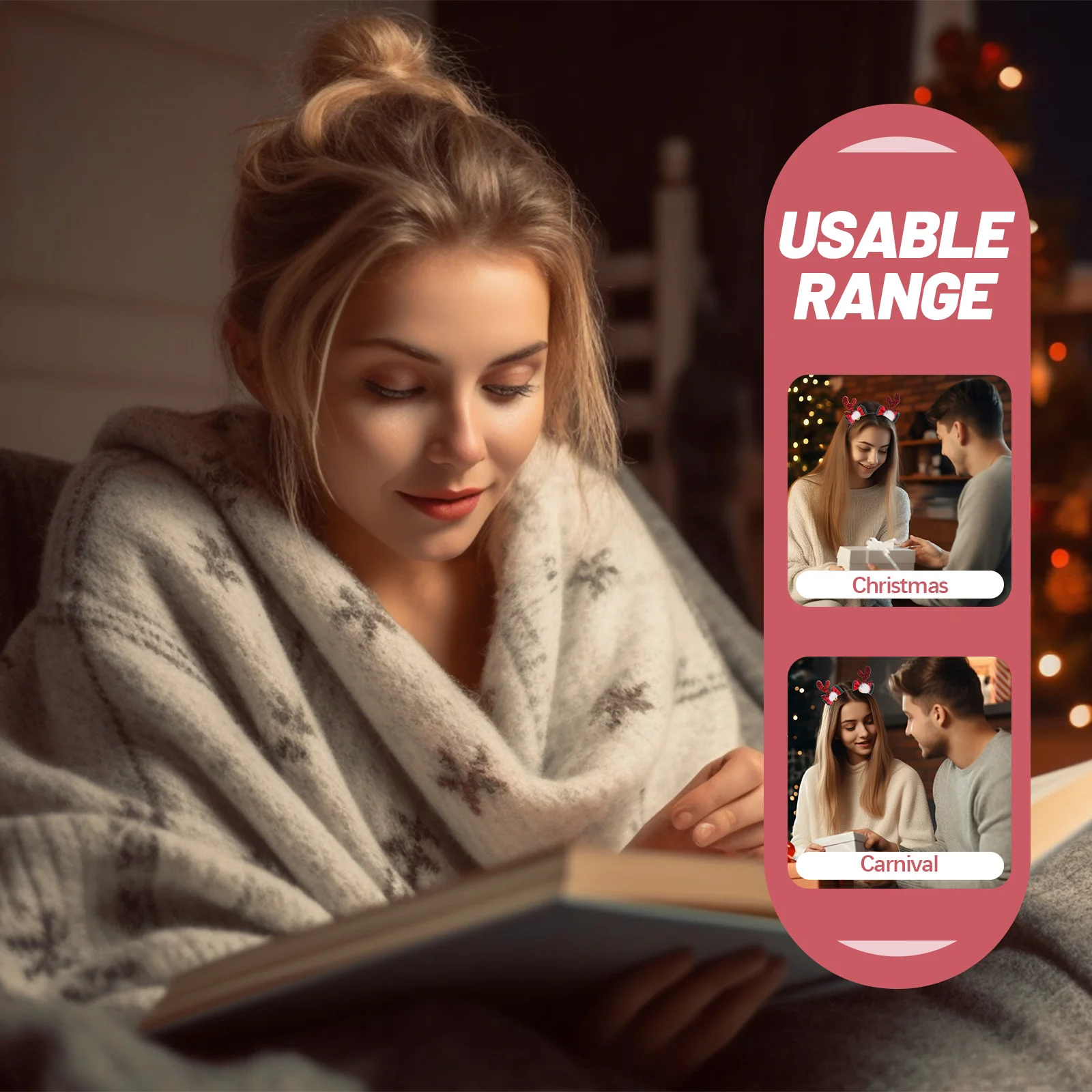 

Lightweight Fabric Metal Antler Christmas Headband Creative Xmas Party Festival Hair Decoration Christmas Headbands