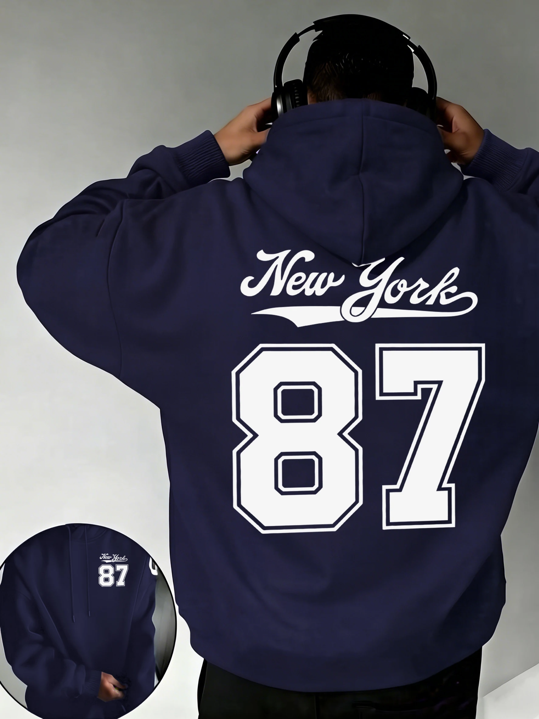 

Новая толстовка с капюшоном New York Number 87 Pattern Man On Clearance Sale, свободная флисовая толстовка, весенняя универсальная одежда, унисекс, модная, с длинными рукавами