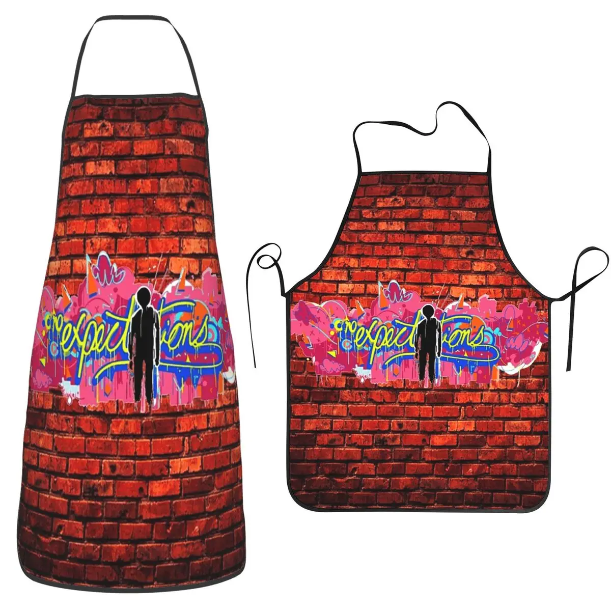 No Expectations Apron Chef Cuisine Tablier Waterproof Bib Kitchen Cleaning Pinafore for Women Men Gardening