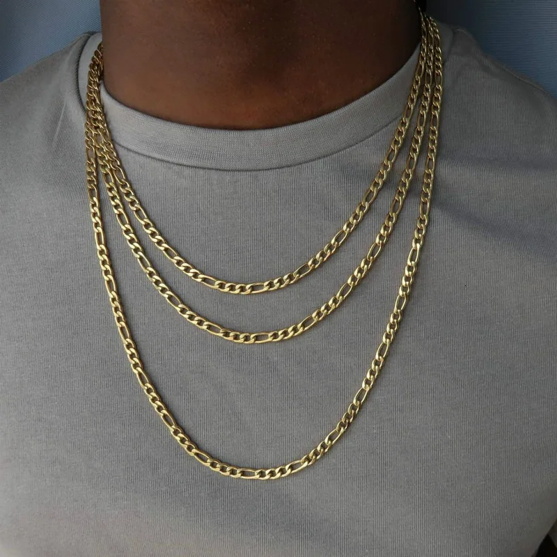 New Classic Men Personality Fashion Plated Gold Necklace Chain Simple Versatile Necklace Jewelry N1424