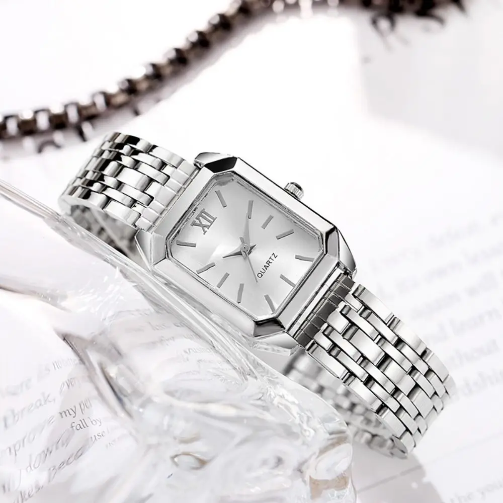 Hot Stainless Steel Wristwatch Bracelet Set Folding buckle Rhinestone Women Wristwatch Quartz Simple Quartz Watches Women