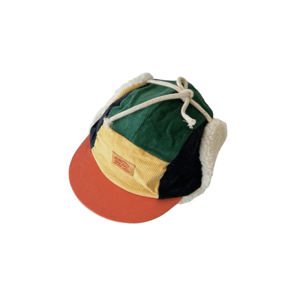 Outdoor Gear Patchwork Trapper Hat Corduroy Lining Warm Ski Hat Thermal Warm Winter Hat Cold Weather