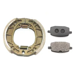 Set Motorcycle Rear Brake Disc Pads and Drum Brake Shoes For GY6 49CC 50CC Scooter Moped TAOTAO Parts