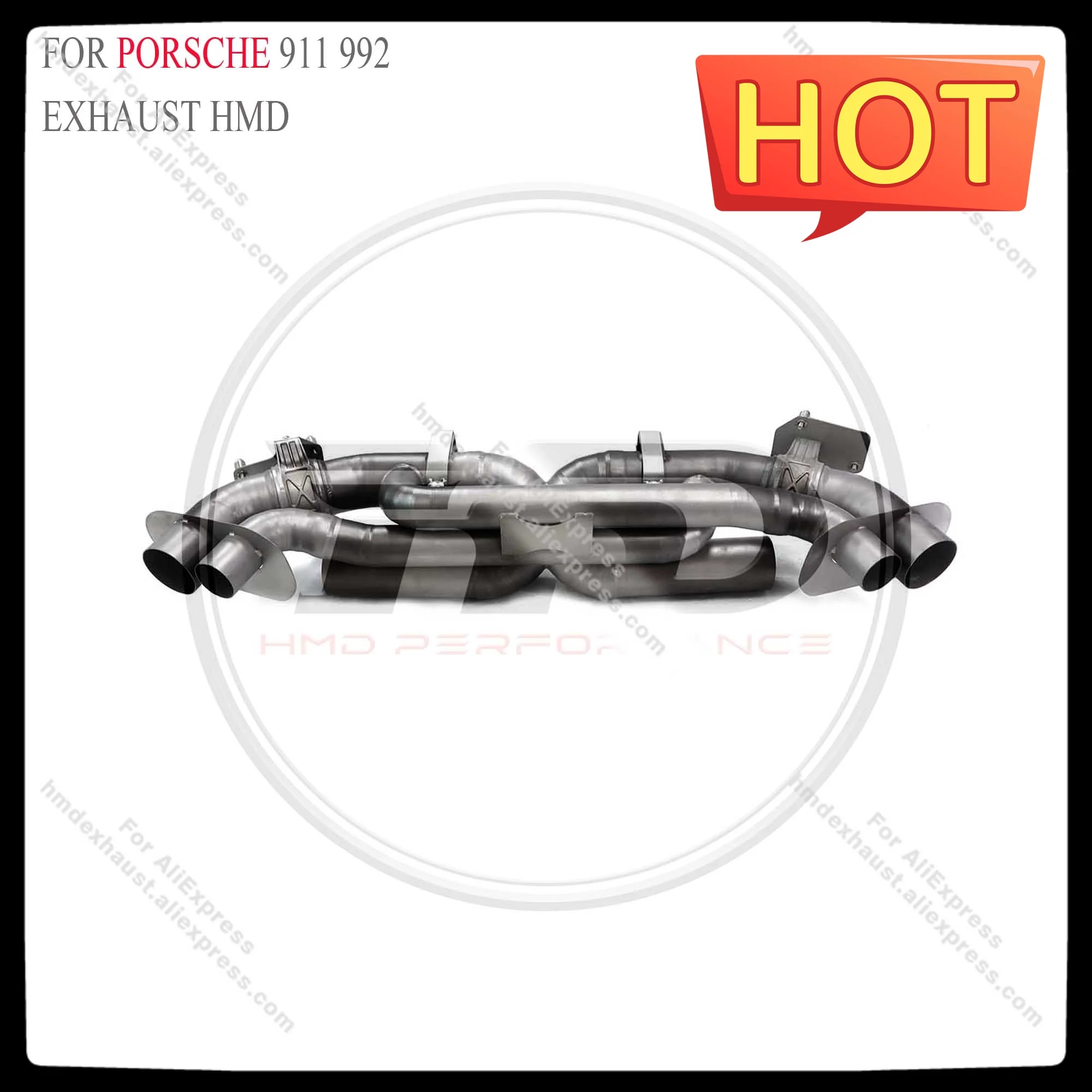 

HMD Exhaust System Frosted titanium alloy Material High Flow catback exhaust for Porsche 911 992 withouts valves