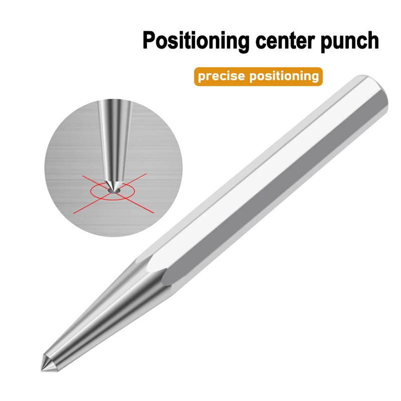 Positioning Punch Metal Drilling Mark Cone Punch High Hardness Octagonal Fitter Chisel Locator Cone Proofing Center Punch