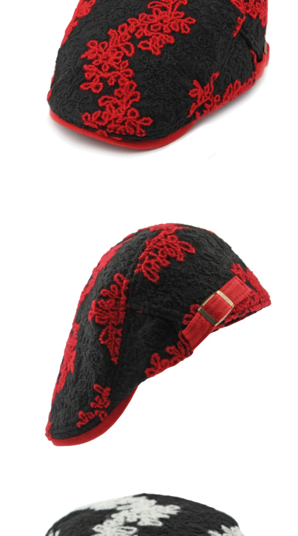 HT4609 Baskenmützen für Männer und Frauen Vintage Blumenmuster Künstler Maler Baskenmütze Unisex Verstellbare Ivy Flachmütze Herbst Winter Strick-Baskenmütze – Detail 10