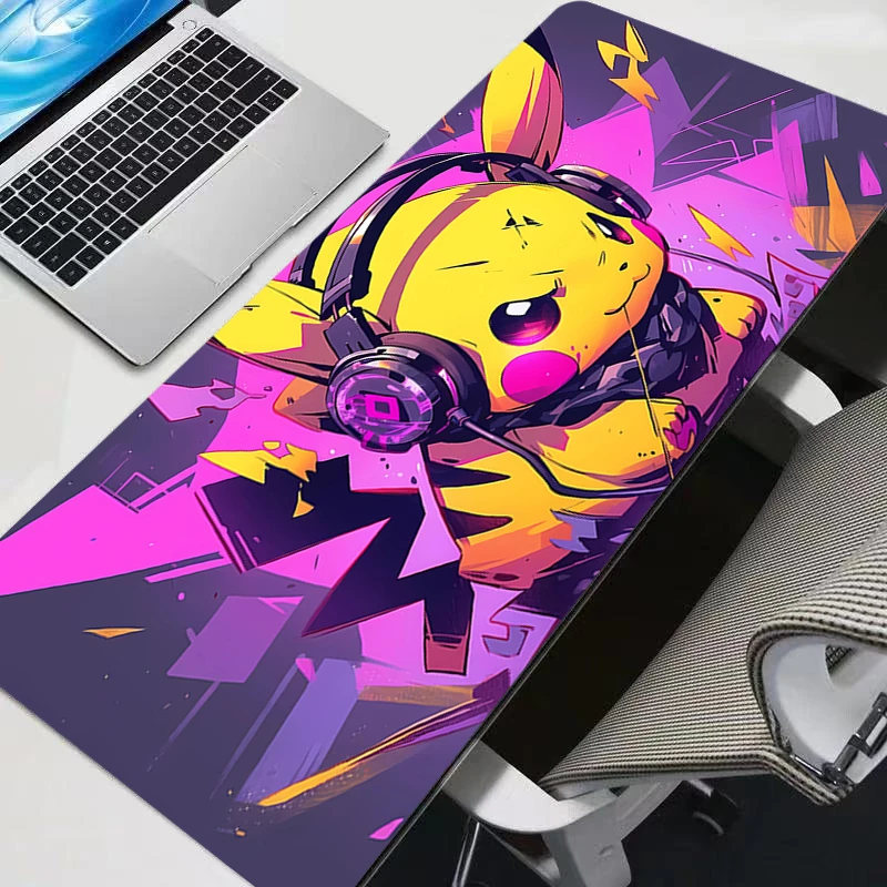 

Большой коврик для мыши для киберспорта Pokemon Pikachu, гладкий гибкий резиновый геймерский ПК, компьютерная клавиатура для CSGO Kawaii Rug Mosuepad