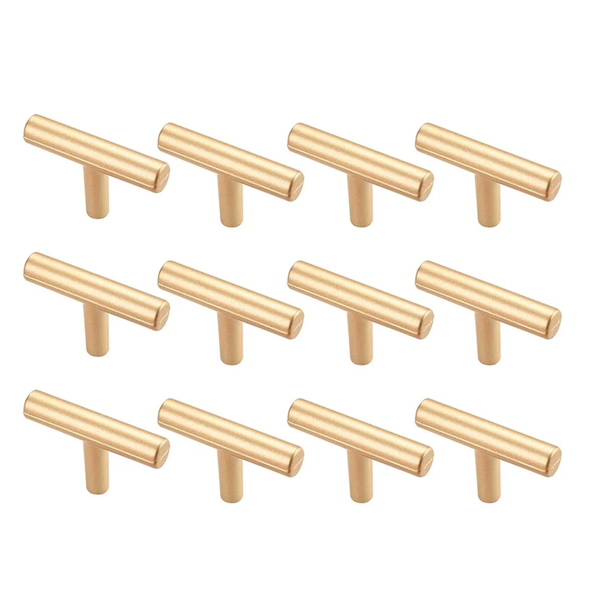 12Pack Kitchen Cupboard Handles Brushed Nickel Cabinet Pulls 46mm T Bar Handles with Screws for Wardrobes Bathroom Doors