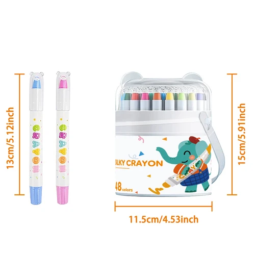 Imagen 2 del producto Crayones retorcibles sedosos de 12/24/36/48 colores, suministros de arte lavables, crayones de Gel Pastel multicultural, regalo para colorear de fácil agarre