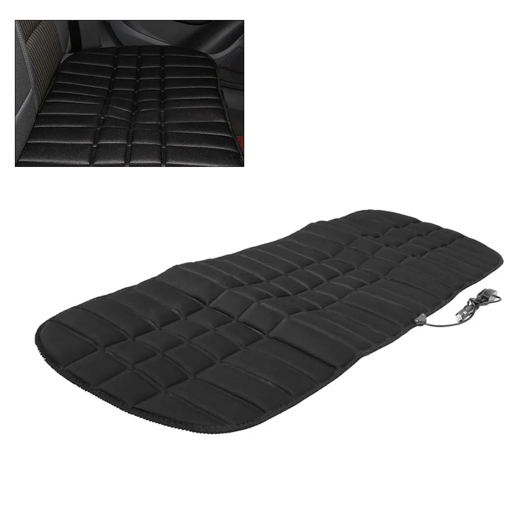 Heating Seat Cover 12V Dc Black Car Cushion Warmer Waterproof Flame Retardant Non Slip Auto Seat Heater For Front Back