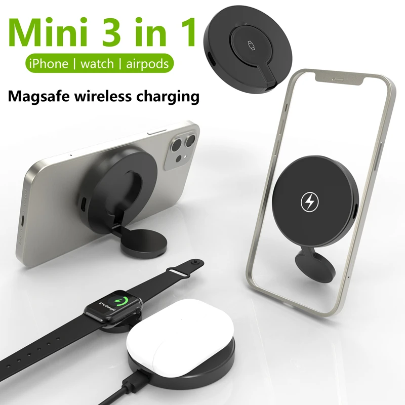 

Магнитная беспроводная зарядная подставка для Magsafe iPhone Mac Samsung, расширяемая подставка для зарядки с кольцом для пальца, новинка 2026 года